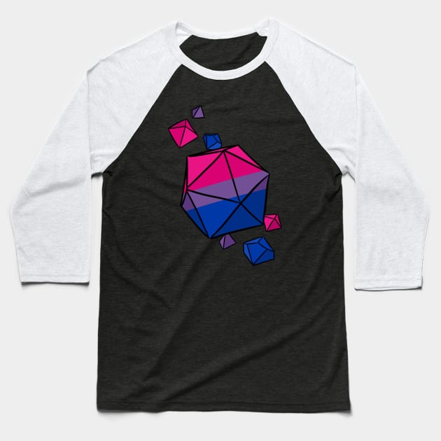 Bi Pride Flag Dice Baseball T-Shirt by Blizardstar